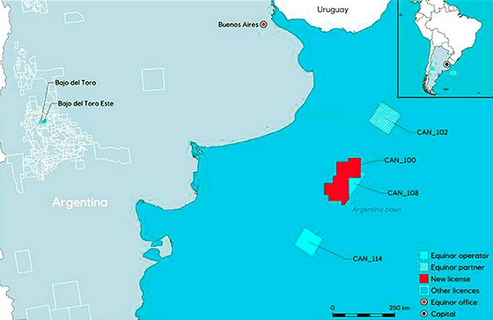 Áreas entregadas para la exploración offshore