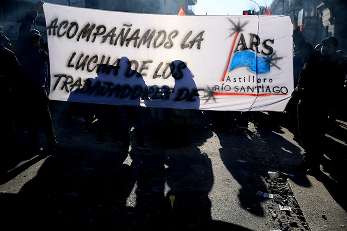 Marcha en defensa del ARS y represión, 22 de agosto 2018