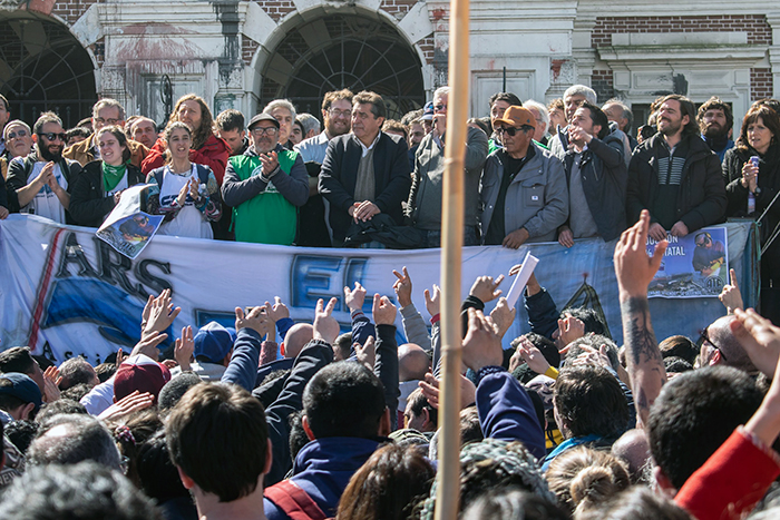 Marcha en defensa del ARS y represión, 22 de agosto 2018