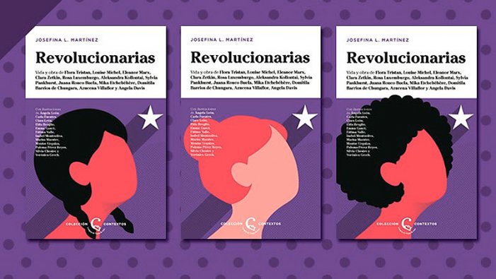 Foto: portades del llibre "Revolucionarias" en les seves tres versions.