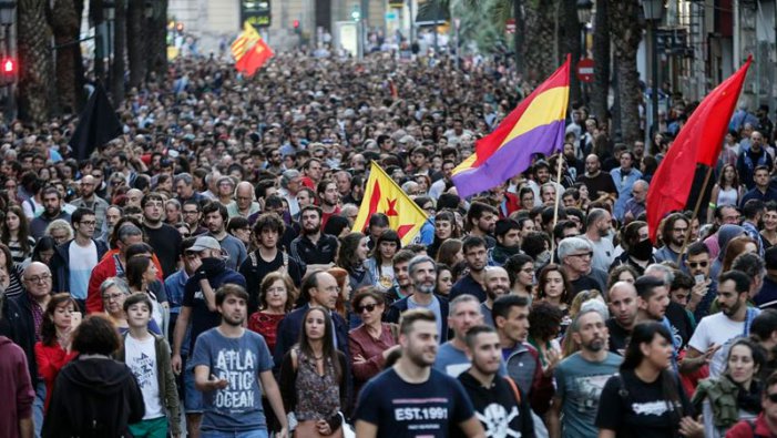 Foto: Manifestació a València contra agressions de l'extrema dreta el passat 9 d'octubre de 2017. EFE