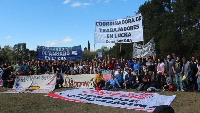 La coordinadora en el Encuentro Trabajadores ocupados y desocupados en Pilar