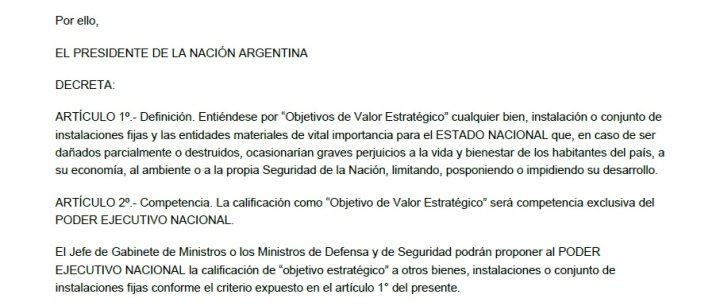 Extracto del Decreto 1107/2024 publicado en el Boletín Oficial