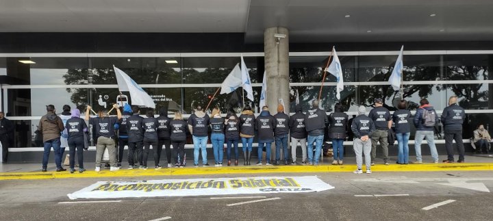 Protesta en Ezeiza