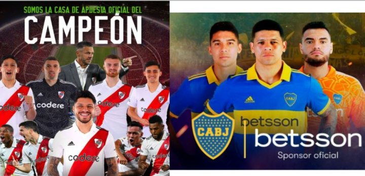 Codere es sponsor de River, y Betsson de Boca