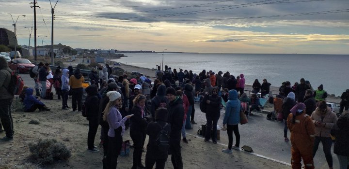 El acampe en la Playa de tanques en Comodoro Rivadavia