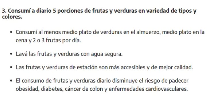 Guías Alimentarias para la Población Argentina.