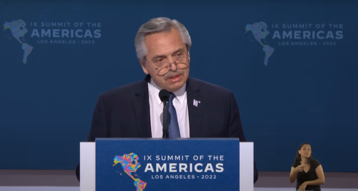 Alberto Fernández en la IX Cumbre de las Américas, Los Ángeles, Estados Unidos.