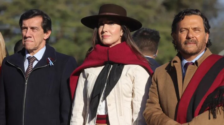 Carlos Sadir, Victoria Villarruel y Gustavo Sáenz en Salta.