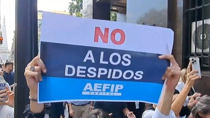 Foto: Captura de video de trabajadores de AFIP