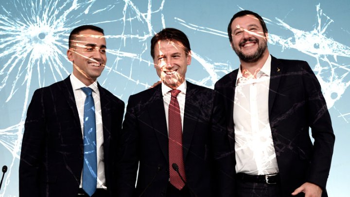 Di Maio, Conte y Salvini