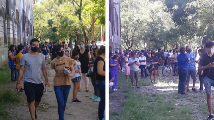 Día de entrega de alimentos en la escuela Albert Thomas