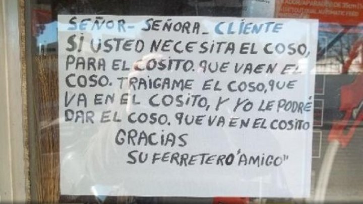 Foto: Cartel de una ferretería | Placas Rojas