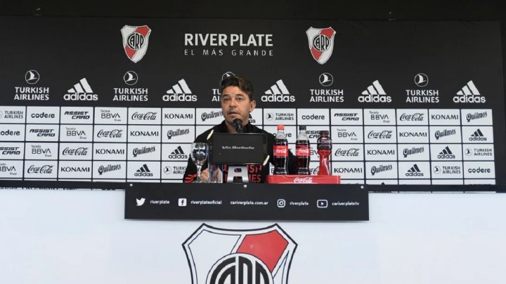 El anuncio de Marcelo Gallardo: se queda en River. Foto: Diego Haliasz / Prensa River.