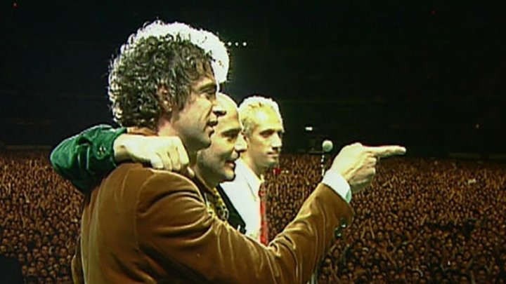 Gustavo Cerati, Zeta Bosio y Charly Alberti en el último concierto de Soda Stereo de 1997