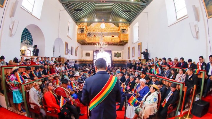 Luis Arce Catacora en su discurso presidencial por el 199 aniversario de Bolivia (Foto: cuenta de facebook "Lucho Arce")