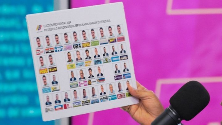 Imagen referencial del tarjetón electoral electrónico de la elección presidencial del 28 de Julio