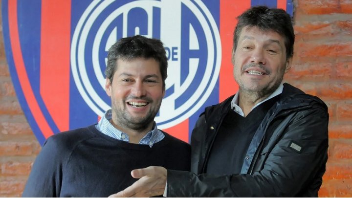 Matías Lammens junto a Marcelo Tinelli.