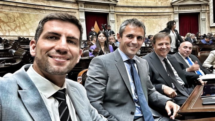 Manuel Quintar junto a Martín Menem en el Congreso