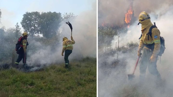 Brigadistas combaten el fuego esta semana en el Parque Nacional Ciervo de los Pantanos.