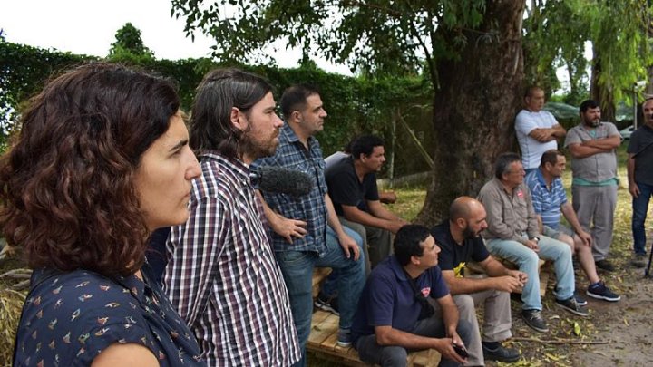 Del Caño y González Seligra en Canale apoyando la lucha contra el cierre