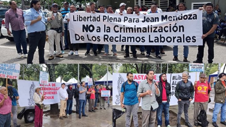 En imagen, parte superior piquete ante el Palacio de Tribunales en Puerto Ordaz; fotografía de abajo, Caracas, frente a la Fiscalía General de la República.