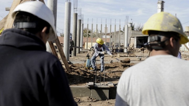 Trabajadores de la construcción. Foto: Telam.