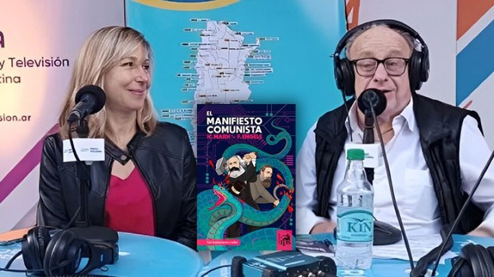 Myriam Bregman con Mario Wainfeld en la Feria Internacional del Libro de Buenos Aires.