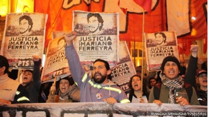 Andrés Padellaro, referente de la lucha de los tercerizados y de la agrupación Naranja, siempre presente en la lucha por justicia por Mariano.