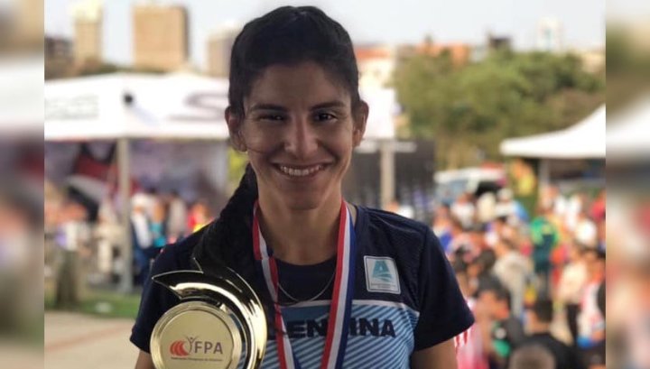 Daiana Ocampo, primera en el Campeonato Sudamericano de Media Maratón que se corrió en Asunción del Paraguay.