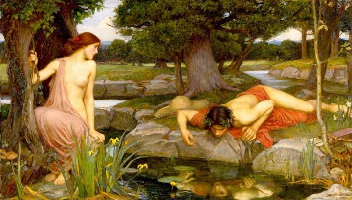 Eco y Narciso, pintura de John William Waterhouse. Reino Unido, 1903