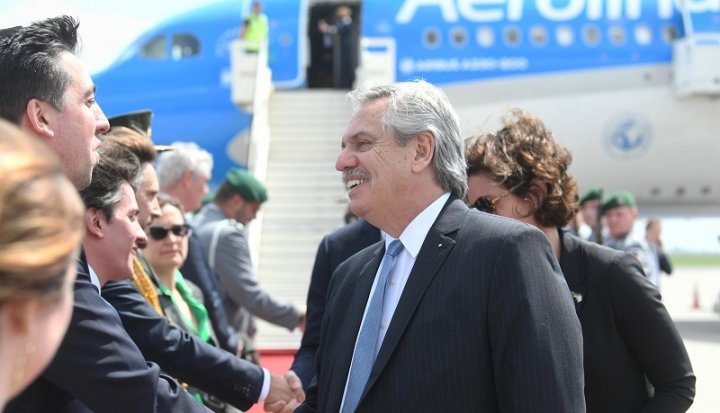 Alberto Fernández llegó a Alemania Foto: Télam