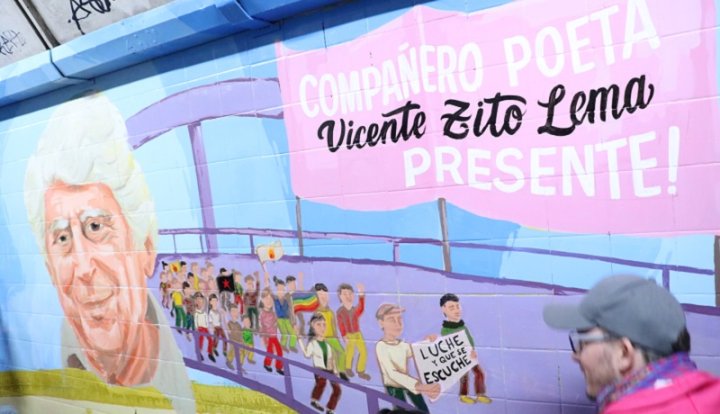 Mural homenaje a Vicente Zito Lema | Foto Romina Bermhela - Enfoque Rojo