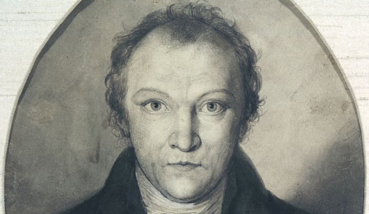 Autorretrato de Willial Blake | Monochrome wash drawing, c. 1802. Essick Collection. Archivo William Blake