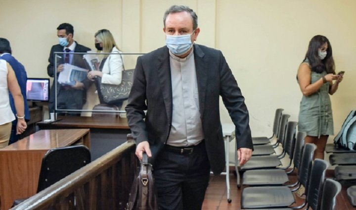 Exbispo gustavo Zanchetta durante el juicio en el que fue condenado | Foto AFP