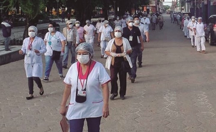 Foto: Protesta de médicos en el Beni (Ahora Digital)