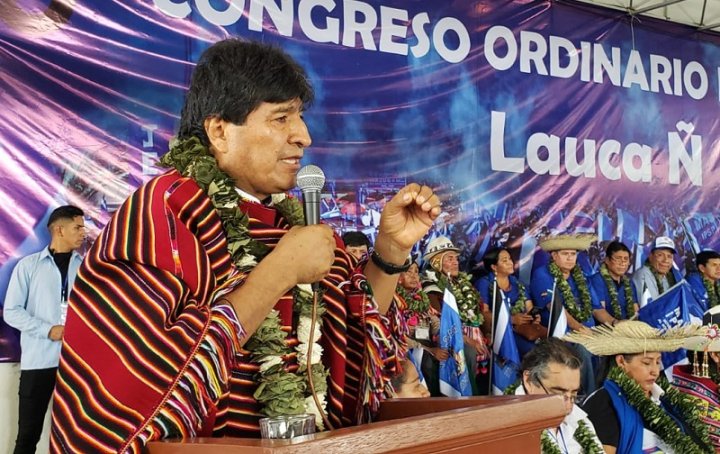 Evo Morales en el "X Congreso Nacional Ordinario del MAS" en la comunidad de Lauca Ñ (Foto: Roberto Guzmán para La Razón)