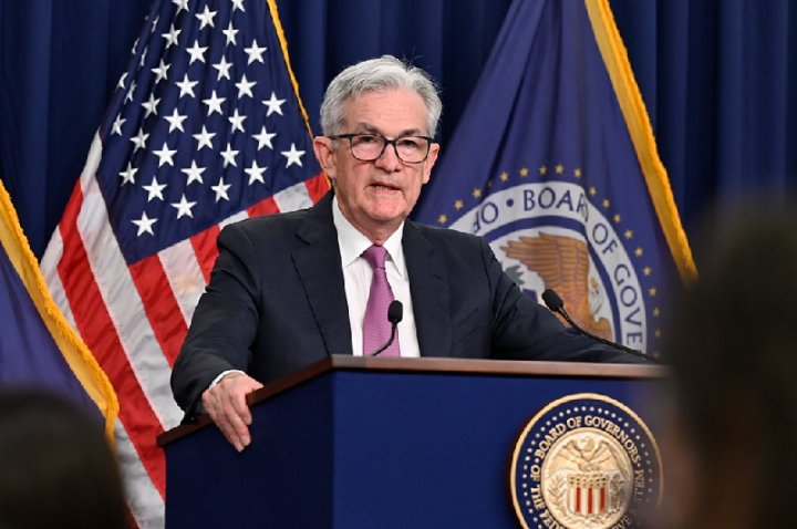 Foto: Jerome Powell, director de la FED en la conferencia de prensa del FOMC.