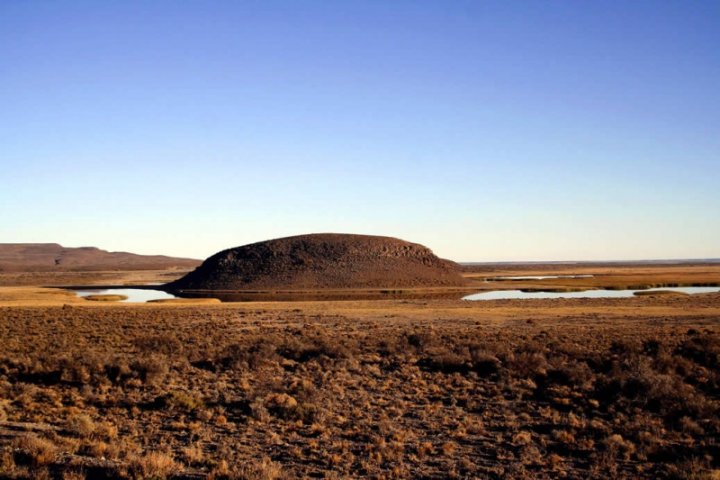 Formación rocosa de la meseta del Somuncurá, en la zona de El Caín.