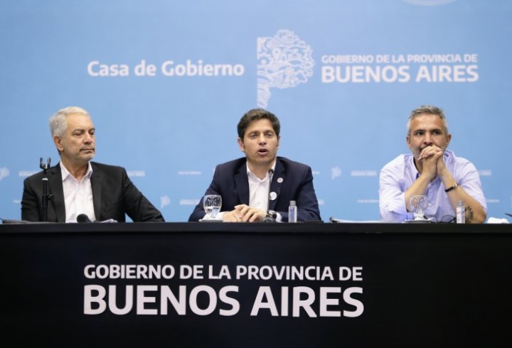 Ministro Julio Alak, gobernador Axel Kicillof y subsecretario Matías Moreno | Foto Prensa Gobernación