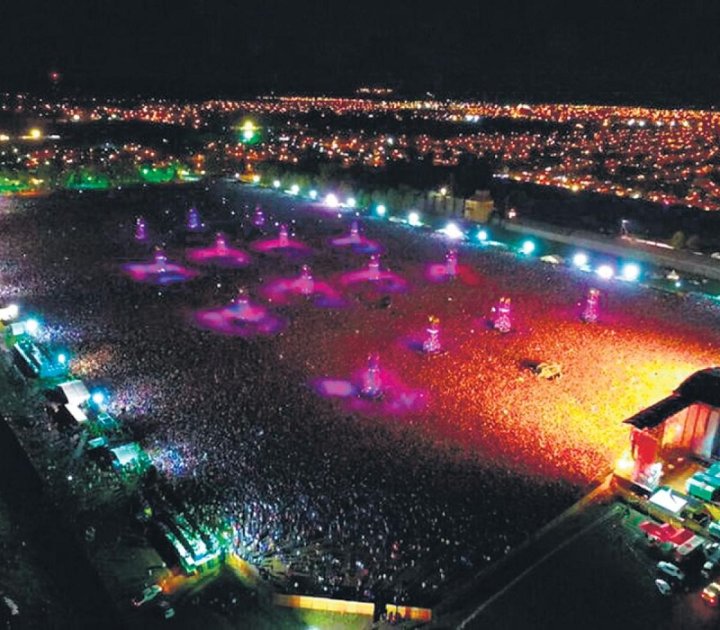 Vista del recital en el complejo "La Colmena" de Olavarría, en el que fallecieron dos personas.