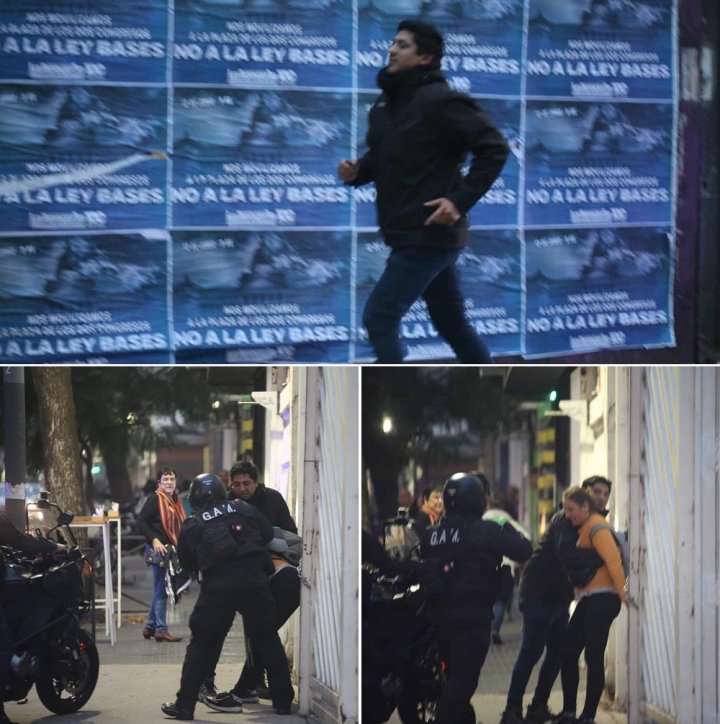 Momento de la detención de Daniela Calarco Arredondo | Fotos Lavaca