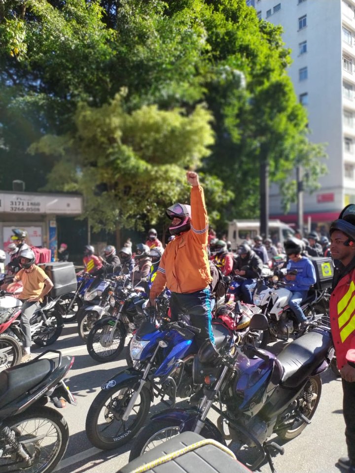 Los trabajadores repartidores de Brasil se manifestaron en diversas ciudades